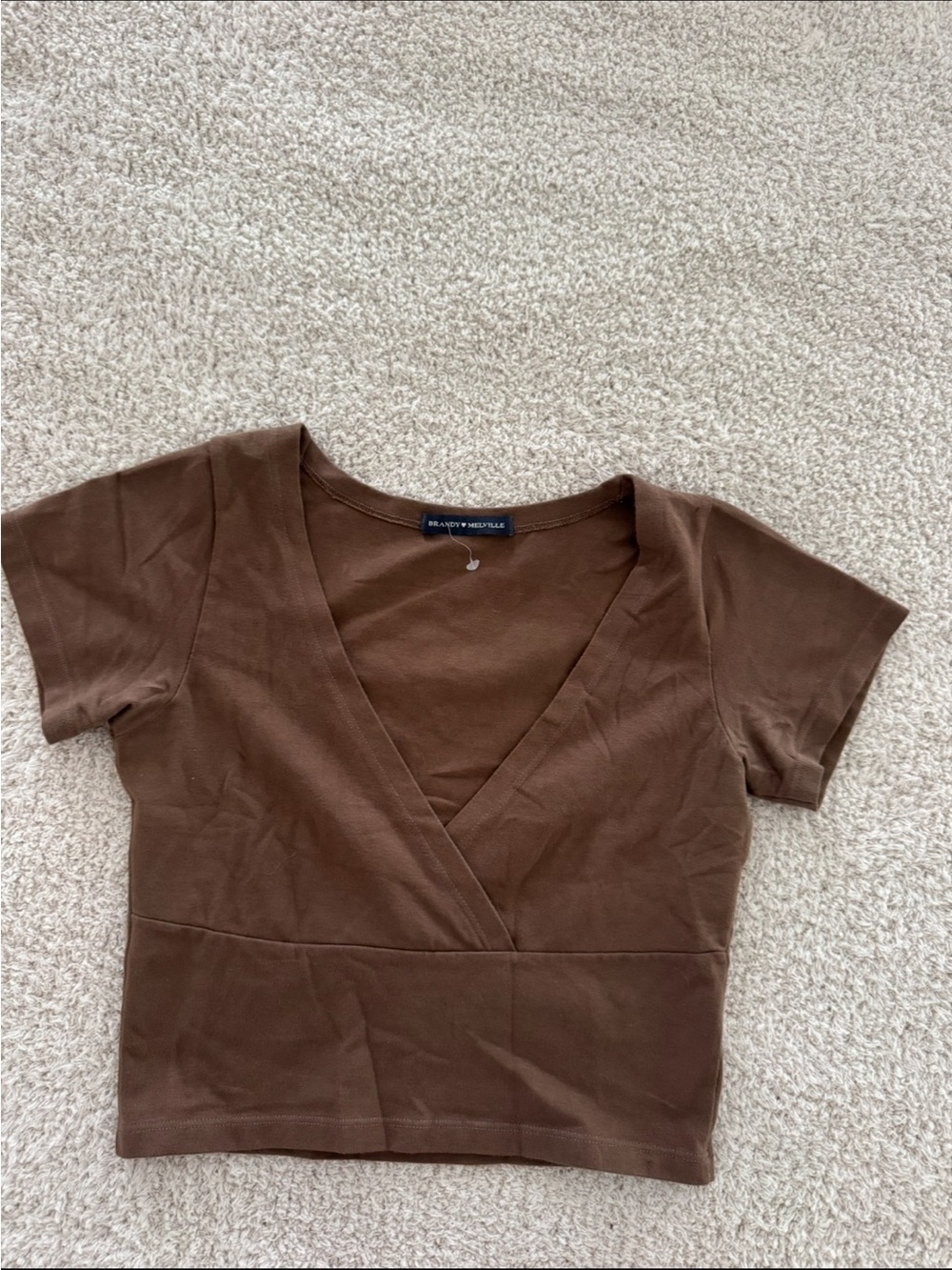 Brandy Melville brown Amara crop top Like New 🤎✨